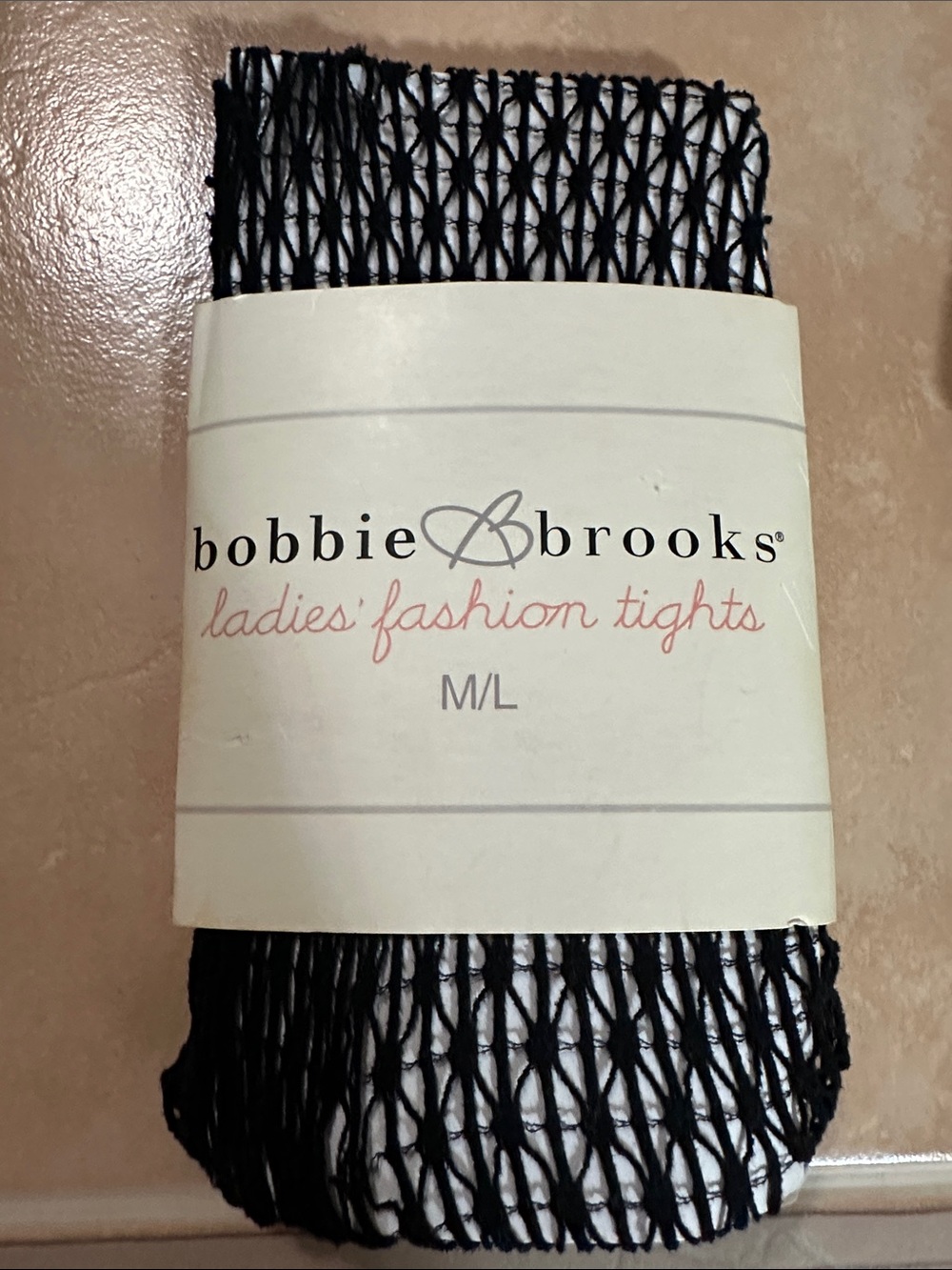 Bobbie Brooks Black Fishnet Ladies' Fashion Tights M/L